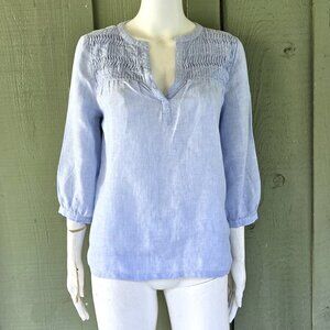 JOIE Pale Blue Linen Tunic Top Small S